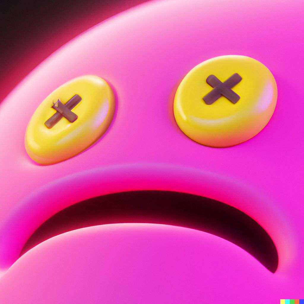 a representation of anxiety, close-up, very cute, emoji, multicolored, Unreal Engine 3D render, trending on ArtStation, realistic materials